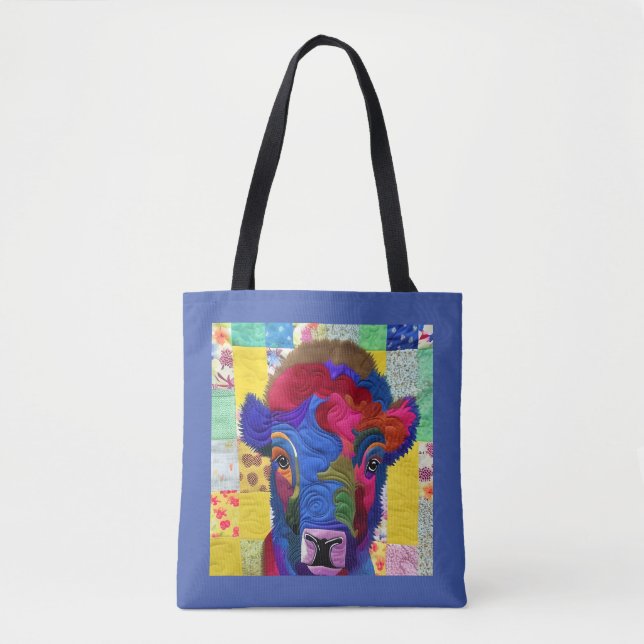 Bolsa Tote Pequeno Bebê Bison Quilado Como Design (Frente)