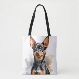 BOLSA TOTE PEQUENO CACHORRO NEGRO E MINIATURA DE PINSCHER