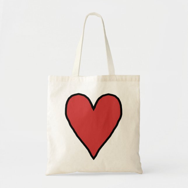 Bolsa Tote Pequeno Coração Vermelho do Amor 10 (Frente)