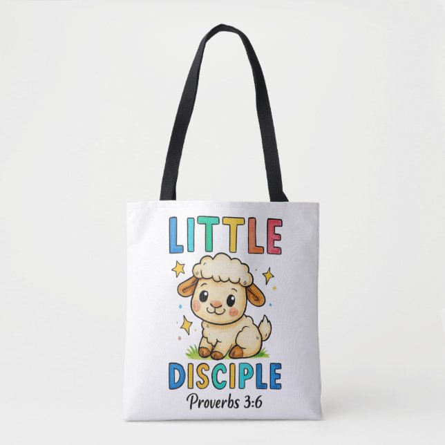 Bolsa Tote Pequeno Discípulo Provérbios 3:6 (Frente)