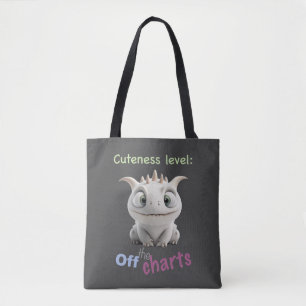 Bolsa Tote Pequeno Dragão Cuteness Level Bonito Engraçado