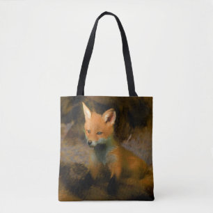 Bolsa Tote Pequeno Fox Cub Retrato