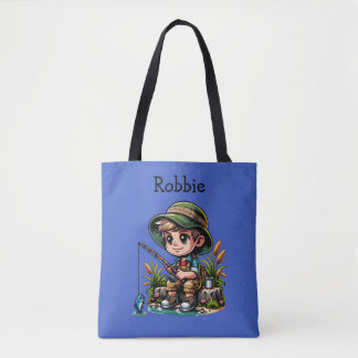 Bolsa Tote Pequeno Garoto Pescado Personalizado