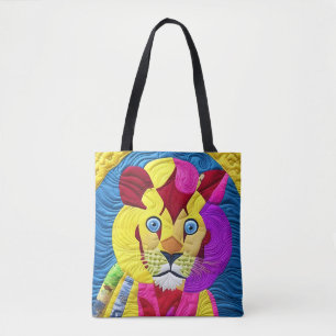 Bolsa Tote Pequeno Lion Cub Quilado Como Design