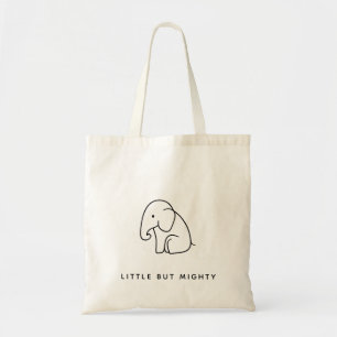 Bolsa Tote Pequeno, mas poderoso Arte de linha de elefante