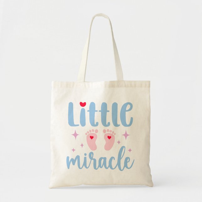 Bolsa Tote "Pequeno Milagre" Citações de Bebê (Frente)
