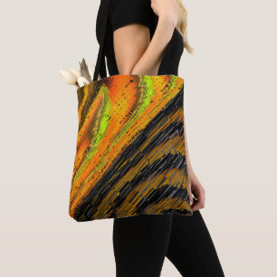 Bolsa Tote Pequeno mosaico amarelado transversal e deformado