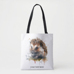Bolsa Tote Pequeno ouriço bonito de cor castanha