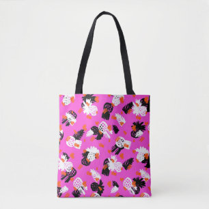 Bolsa Tote Pequeno padrão distante com motivos tropicais, dra