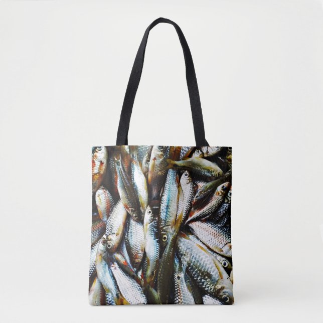 Bolsa Tote Pequeno Peixe Branco (Frente)