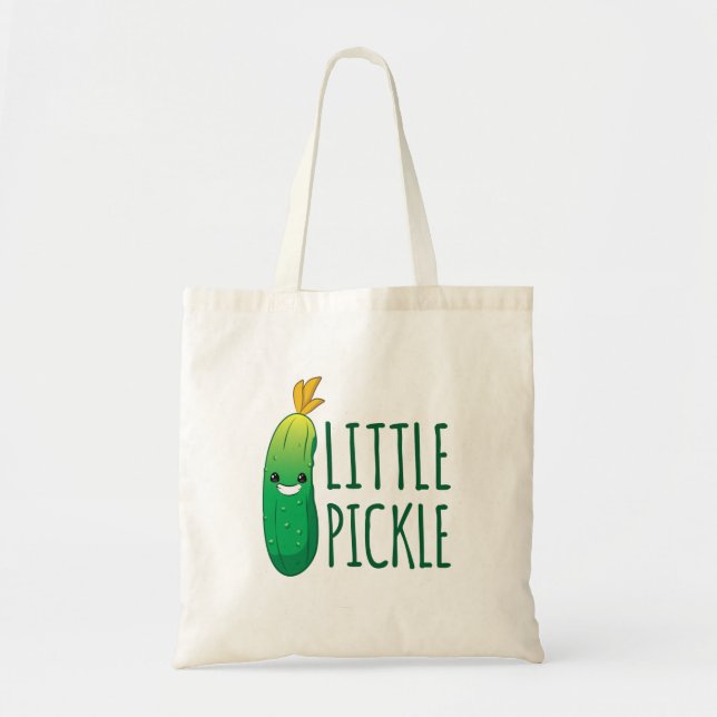 Bolsa Tote Pequeno Picante Verde Vestindo Óculos de sol (Frente)