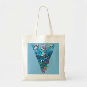 Bolsa Tote Pequeno rabisco de tubarão