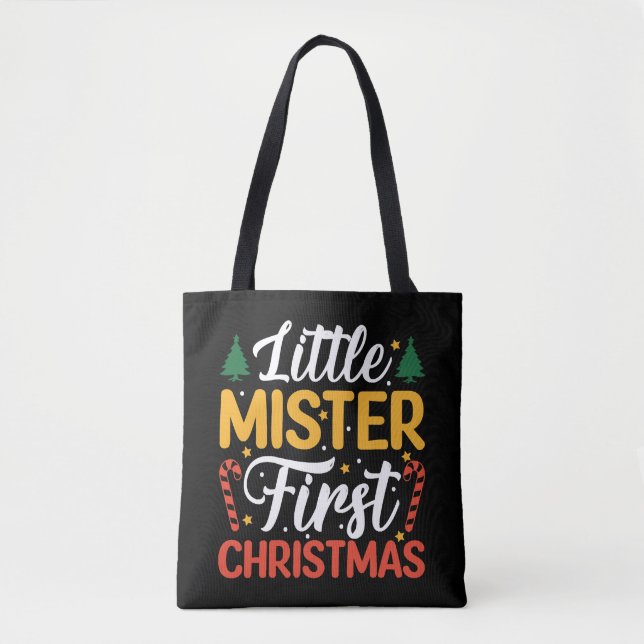 Bolsa Tote Pequeno Senhor Primeiro Natal - Feliz Natal (Frente)
