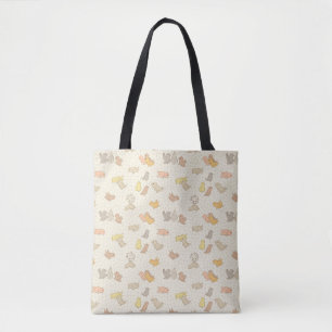 Bolsa Tote Pequenos Birdies e penas no bege - padrão.