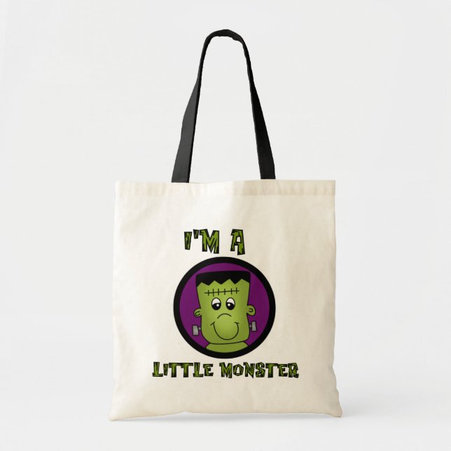 Bolsa Tote Pequenos Camisetas de Halloween monstros e present (Frente)