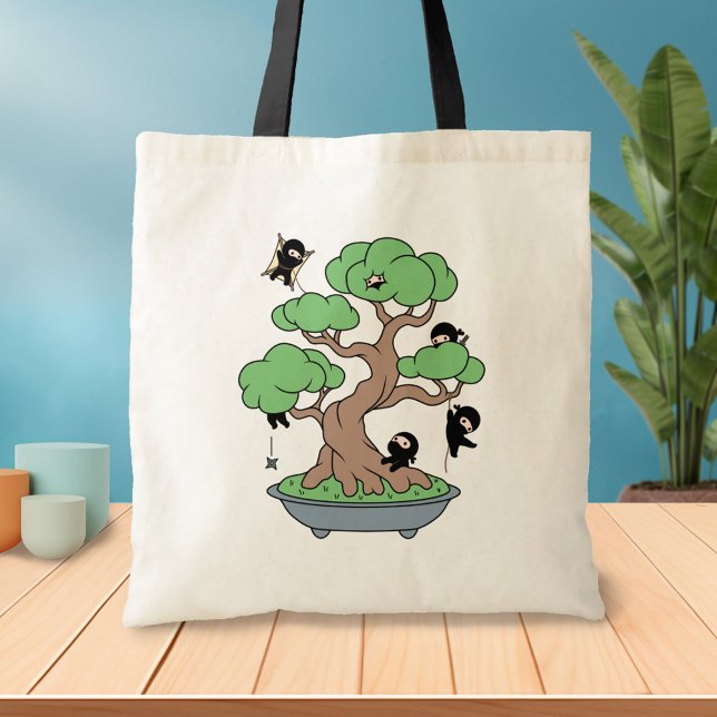 Bolsa Tote Pequenos Ninjas em Bonsai Tree (Criador carregado)