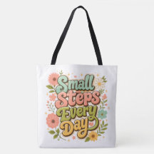 Pequenos Passos Todos os Dias Floral Retro Motivac