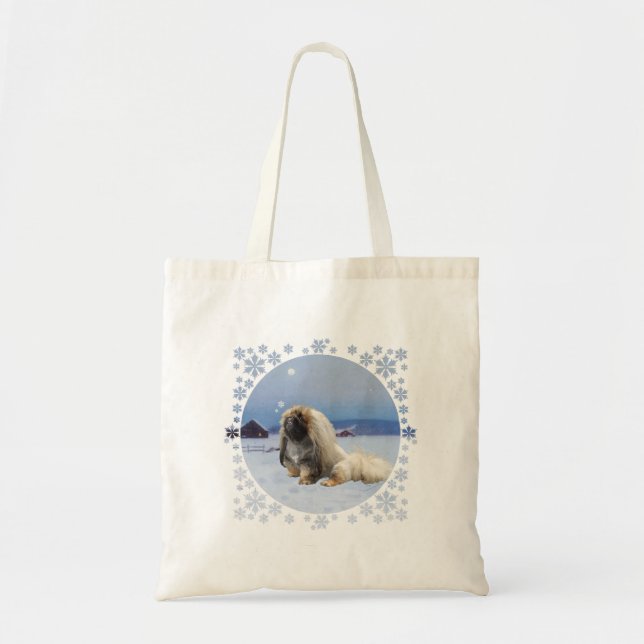 Bolsa Tote Pequinês no Inverno (Frente)