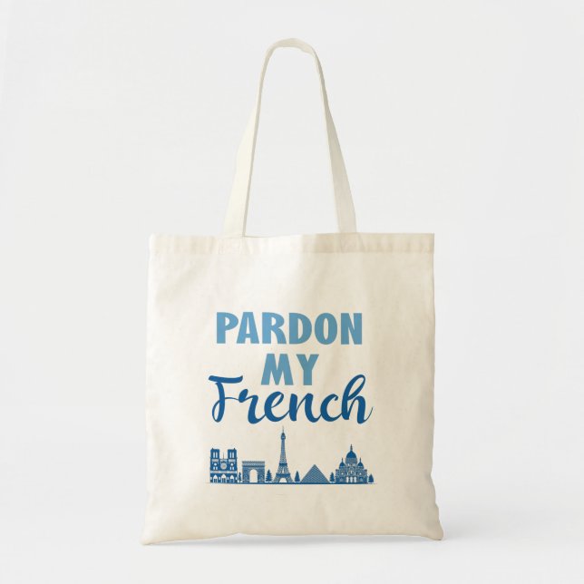 Bolsa Tote Perdão Meu Francês - Paris Skyline (Frente)