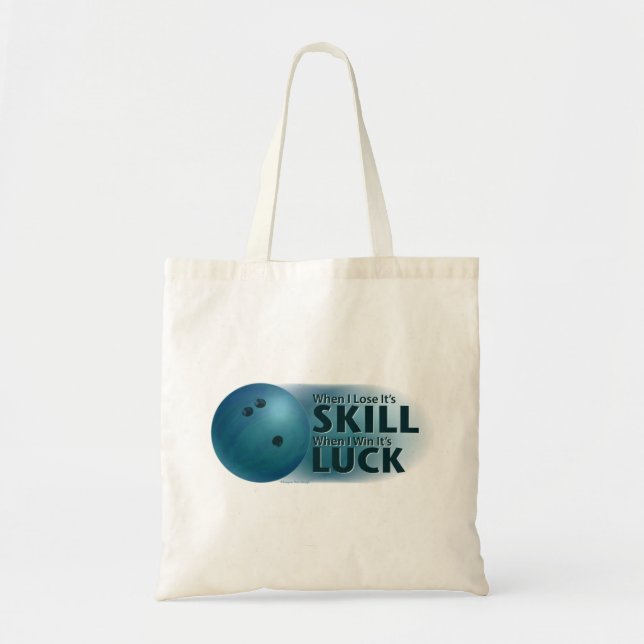 Bolsa Tote Perder Skill Ganha Boliche Sorte Azul (Frente)