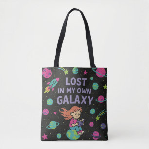 Bolsa Tote Perdida em minha própria galáxia - Garota do Espaç