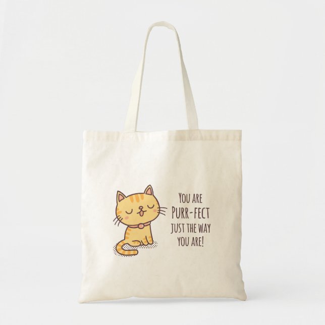 Bolsa Tote Perfeito Do Jeito Que Você É Gato Trocadilho (Frente)