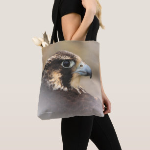 Bolsa Tote Perfil de um Falcão Peregrino