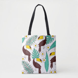 Bolsa Tote Perfil sem soldadura, azulejo com palmeiras e