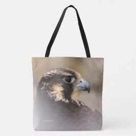 Bolsa Tote Perfil Vignetado de um Falcão Peregrino