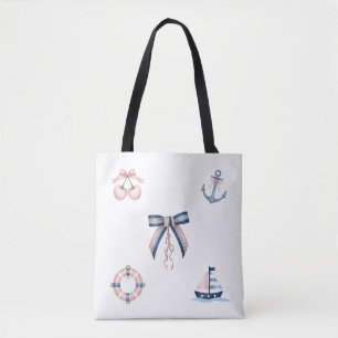Bolsa Tote Perfusão náutica e de coquetes, em bruto