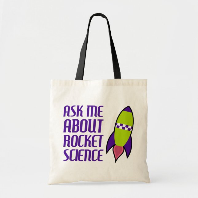 Bolsa Tote Pergunte-me sobre a astronáutica (Frente)