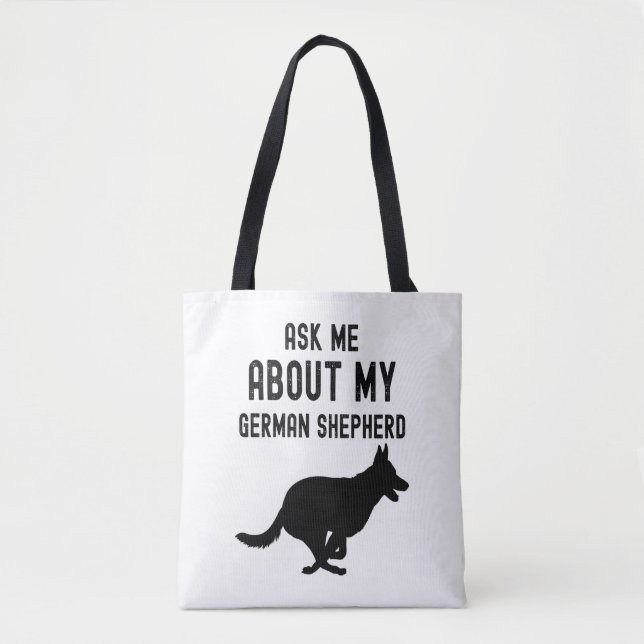 Bolsa Tote Pergunte-me sobre meu German shepherd (Frente)