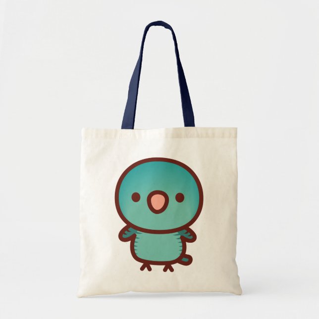 Bolsa Tote Periquito barrado / Turquesa (Frente)