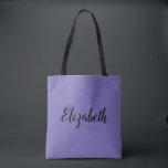 Bolsa Tote Periwinkle Blue Adicione Seu Próprio Nome<br><div class="desc">Substitua O Texto Do Nome Do Script Aqui, O Elegante Design Minimalístico Moderno, Modelo Periwinkle Azul, Comprando O Saco De Tota Do Ombro.</div>