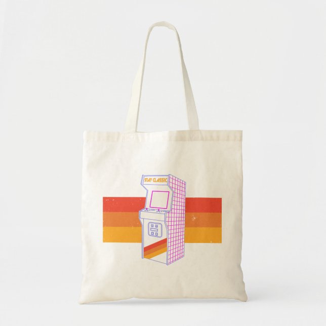 Bolsa Tote Permaneça clássico - Arcade 80s (Frente)