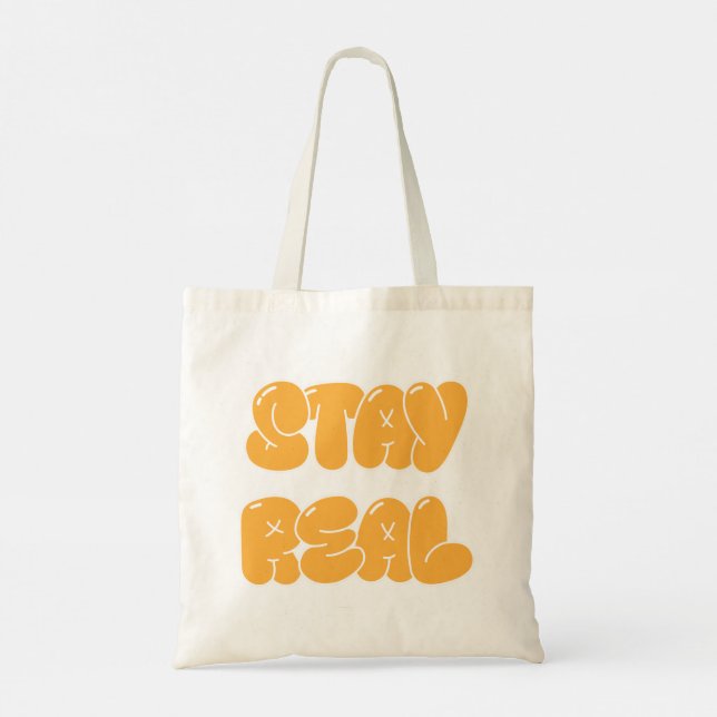 Bolsa Tote Permaneça real (Verso)