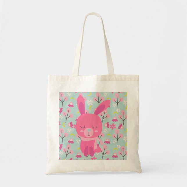 Bolsa Tote Pernalas e Flores Rosa (Frente)