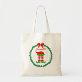 Bolsa Tote pernas de elfo de Natal em listras vermelhas e bra