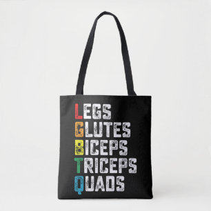 Bolsa Tote Pernas LGBTQ Glutes Biceps Triceps Quads Engraçado