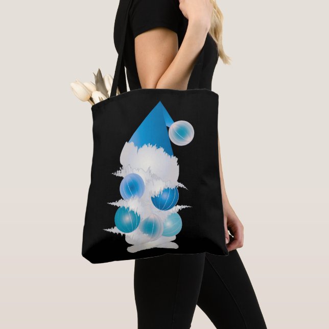 Bolsa Tote Pérola e azul para o Natal (Close Up)