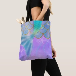 Bolsa Tote Pérola Iridescente Brilho Cintilante Cauda de Sere