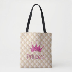 Bolsa Tote Pérolas Charmosas e Elegantes, Tiara, Princesa, Br