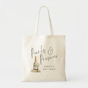 Bolsa Tote Pérolas Prosecco Dama de Honra Nome Festa de Despe