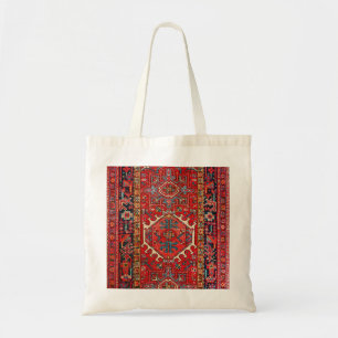 Bolsa Tote Persa Oriental, Padrão Turco, Tapete, Vermelho