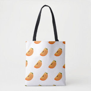 Bolsa Tote Persimmon pattern isolated on a white background. 