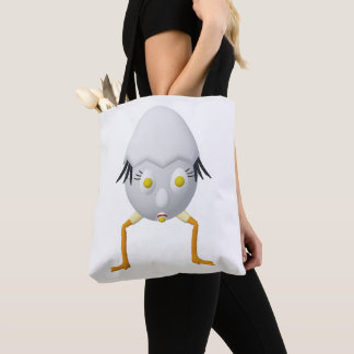Bolsa Tote Personagem de Ovo Excêntrico RG & RA Design Fofo