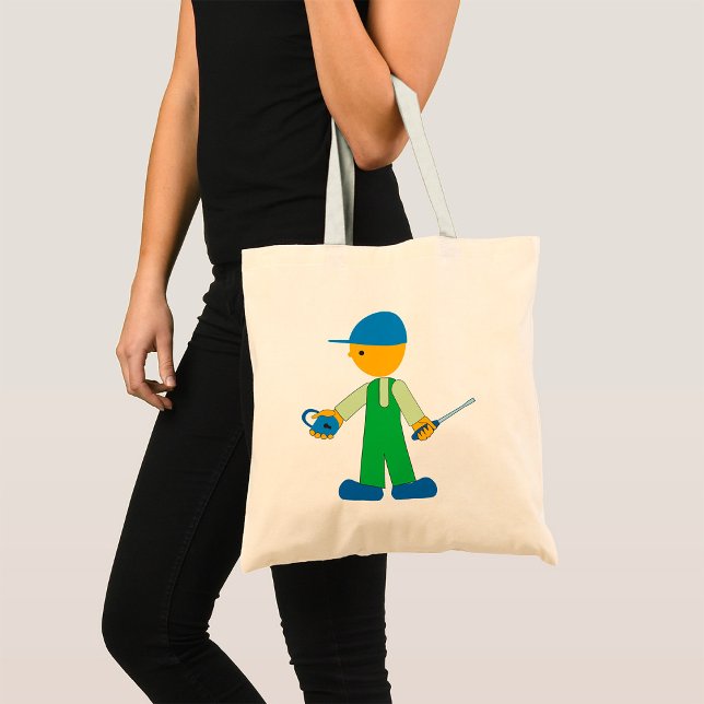 Bolsa Tote Personagem de Serralheiro com Chave e Chave de Fen (Criador carregado)