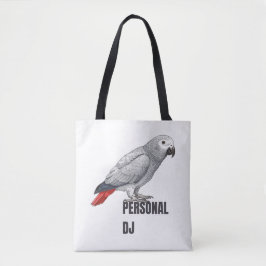 Bolsa Tote Personal DJ African Grey – Talking Parrot Design