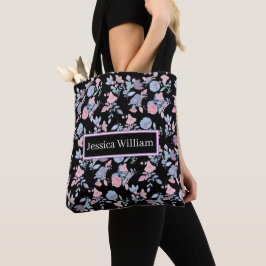 Bolsa Tote Personal Modern Watercolor Blue Hydrangeas Floral