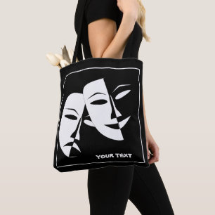 Bolsa Tote Personalidade Branco Preto Tragédia em Comédia de